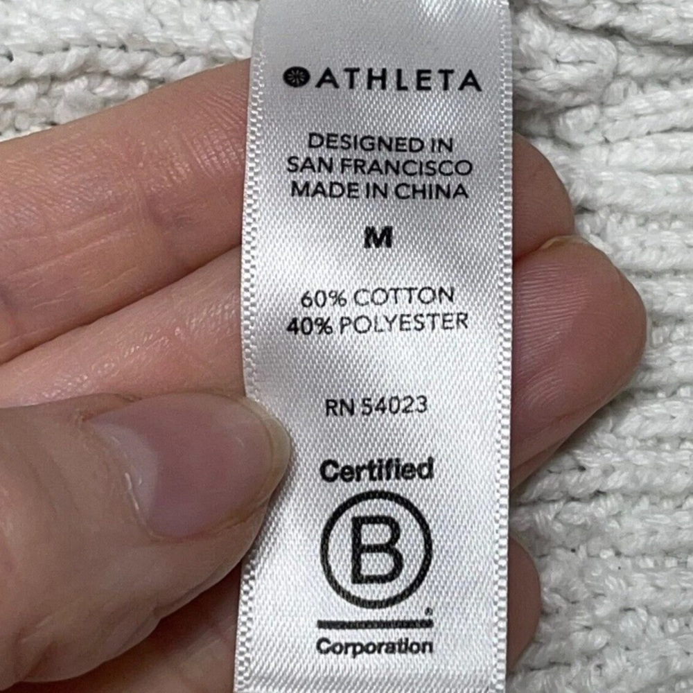 ATHLETA Teton Chunky Knit Sweater in Dove—Off-White Size Medium - Picture 6 of 7